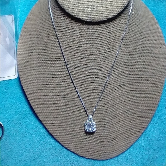 Fashion Jewelry Set - Silver Necklace, Earrings, and Ring CZ - Picture 4 of 7